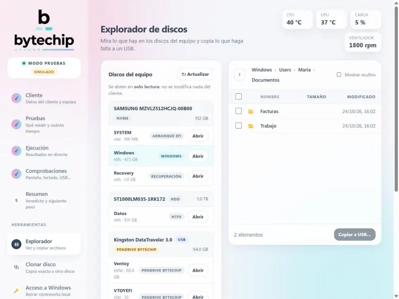 Explorador de discos del equipo