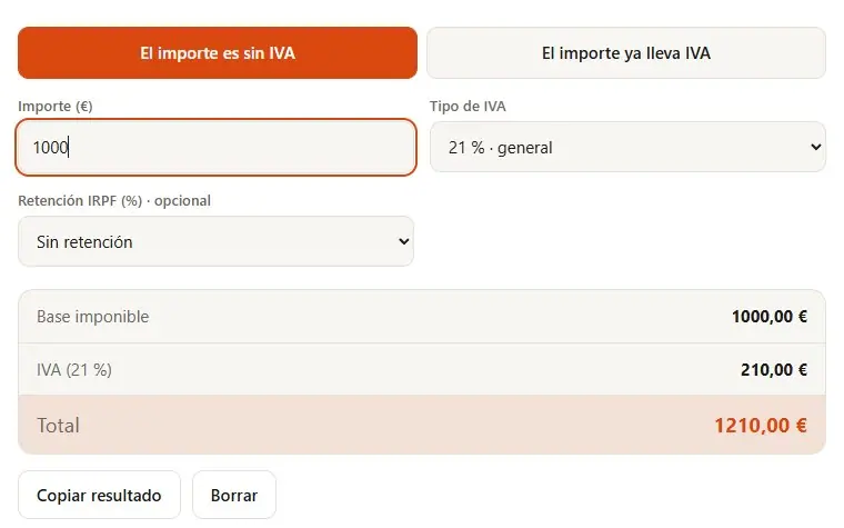 Calculadora de IVA