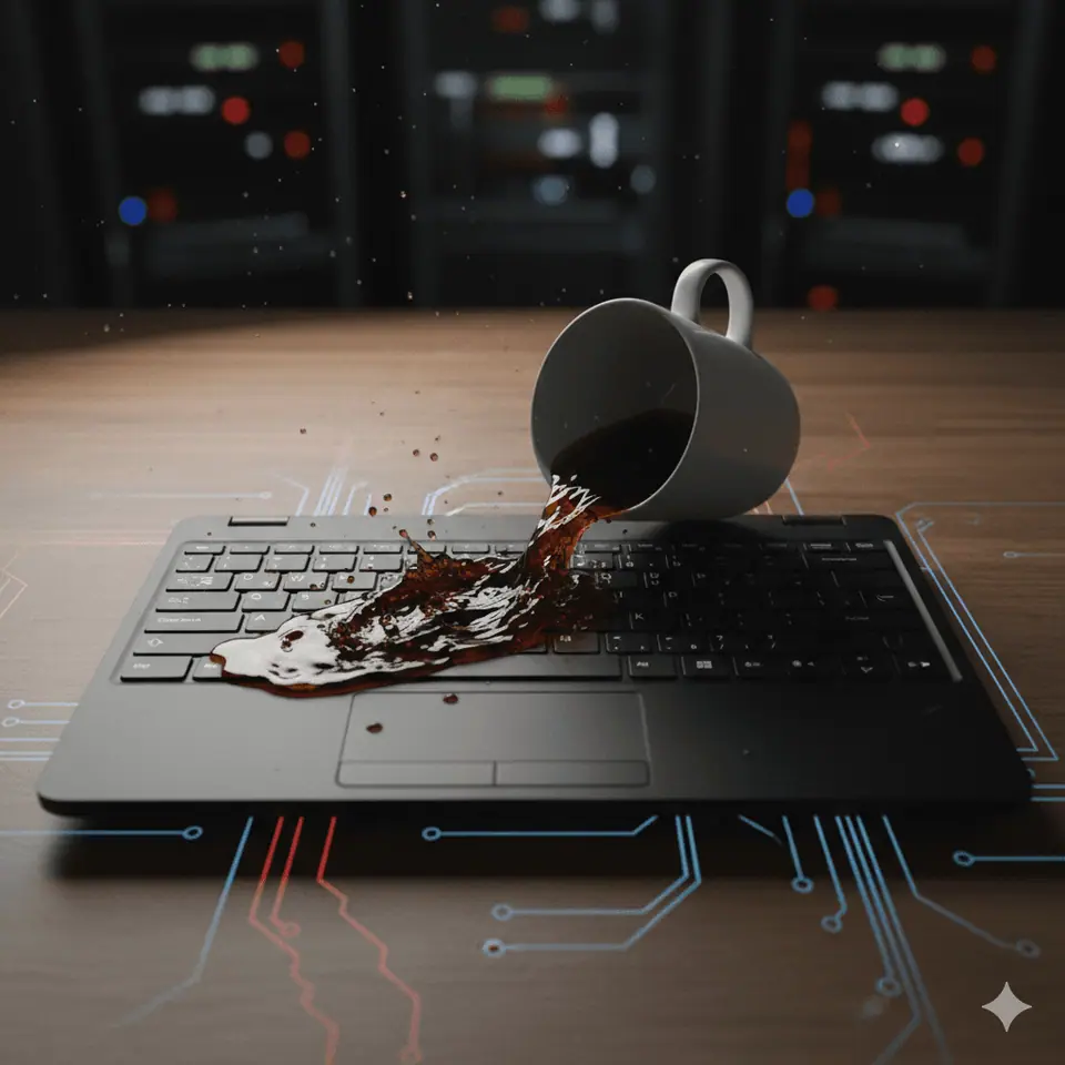 ☕ He derramado café en mi portátil: Guía de primeros auxilios (qué NO hacer)
