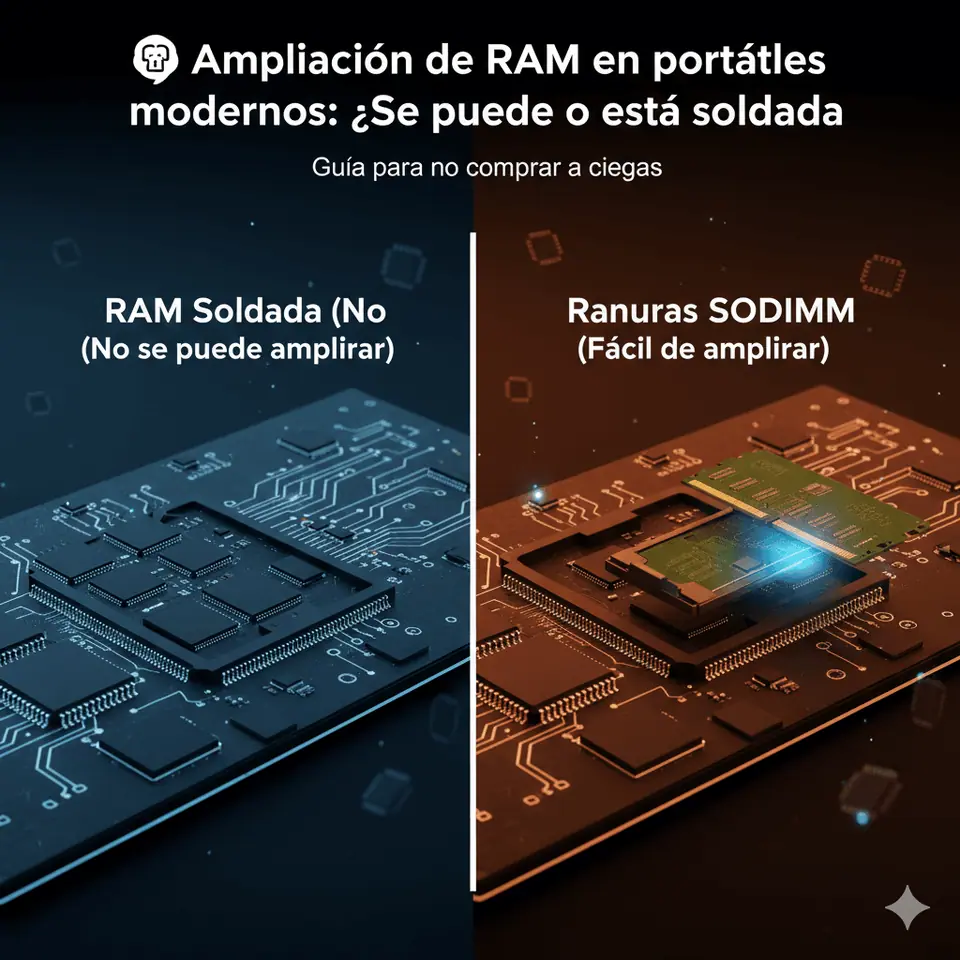 🧠 Ampliación de RAM en portátiles modernos: ¿Se puede o está soldada?